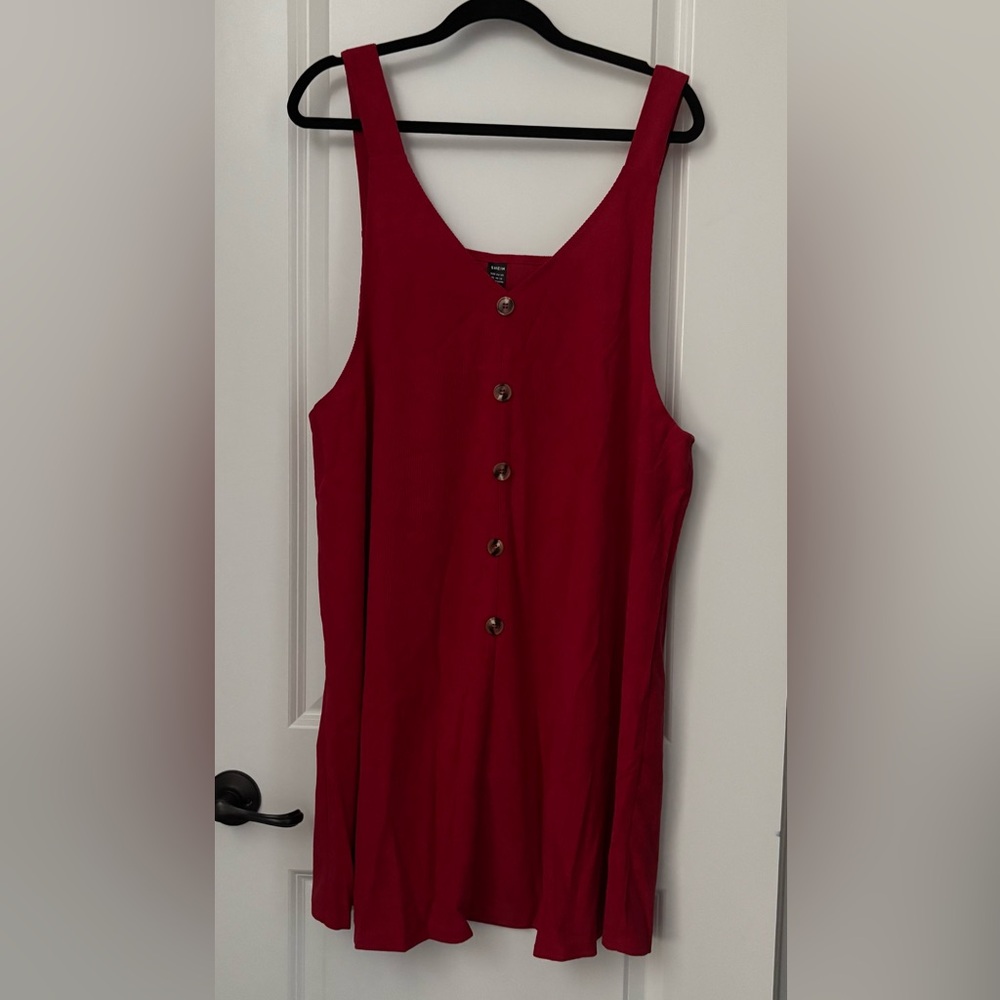 NWOT Red Sleeveless Button-Down maternity dress